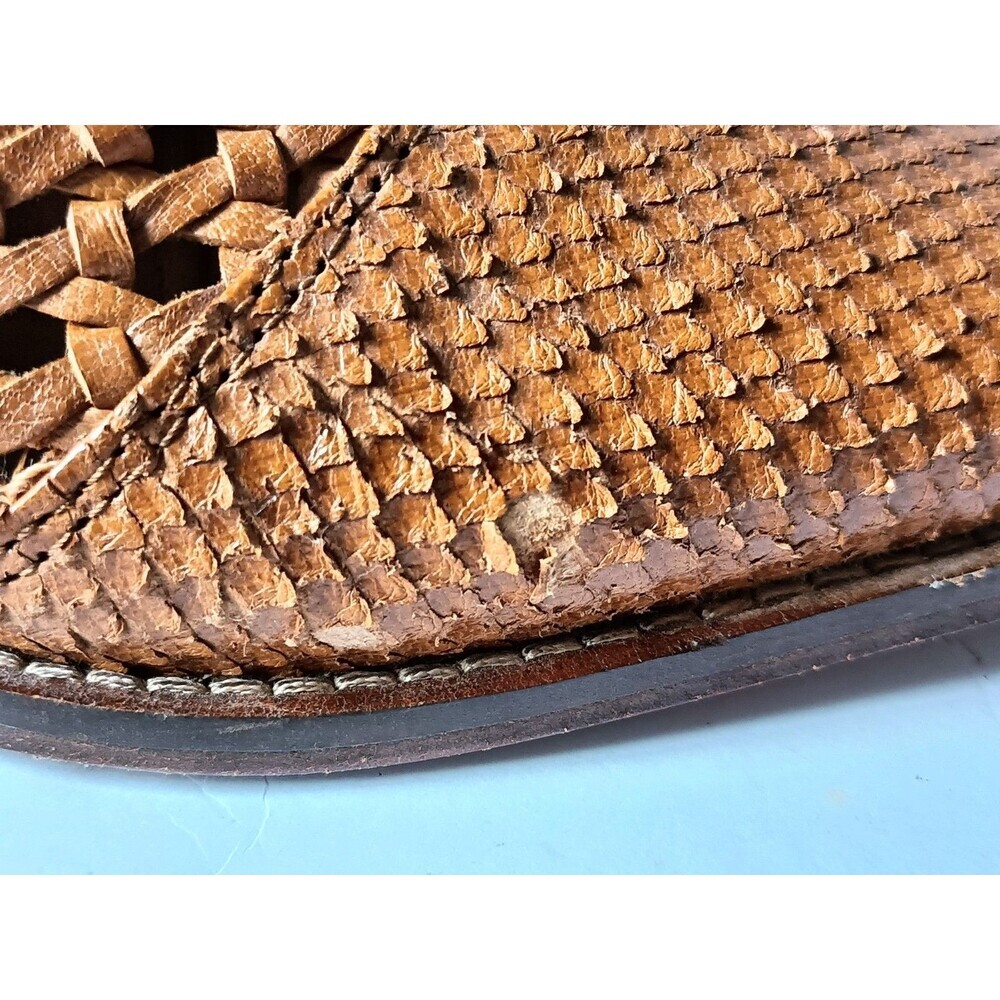 Free People In The Loop Woven Brown Leather Western Ankle Boots Women's Size 10 - Picture 9 of 13